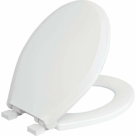 CENTOCO Round Closed Front White Plastic Toilet Seat with Slow Close HP3700SC-001